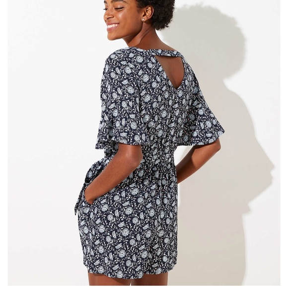 Loft Daisy Bar Back Flutter Romper - Picture 4 of 9